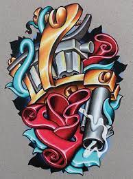 Cool New School Tattoo Flash Of A Sweet Tattoo Machine Where S The Needle Tho Lol Tattoo Machine Design Tattoo Machine Art New School Tattoo
