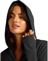 Beyond Yoga Women's Heather Rib Morning Jog Hoodie Black XL