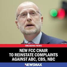 BREAKING NEWS: The new Chairman of the Federal Communications Commission  will reverse the 11th-hour decision by the former Democrat chair to reject  three complaints against major media outlets, sources tell Newsmax.  https://bit.ly/3PIiKU9