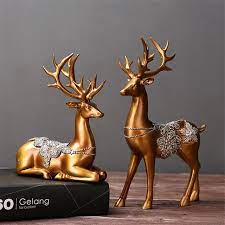 38 Off 2pcs Classic Deer Metal Figurine Statue Kids Room And Table Decor Home Decor Accessories Decorative Accessories Vintage Home Decor
