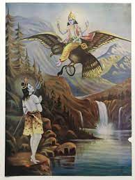 India 40's Print SHIVA & VISHNU GARUDA 10in x 14in (10805) | eBay
