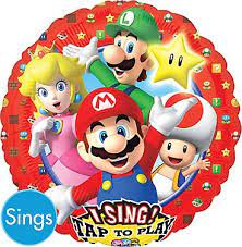 Singing Super Mario Brothers Balloon 28in Compleanno