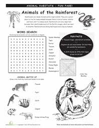 Animal Habitats Rainforest Worksheet Education Com Animal Habitats Rainforest Activities Rainforest Maths