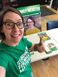 Emily Webster, Greens candidate for Mparntwe Alice Springs