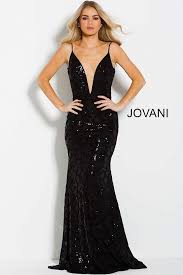 Black And Silver Prom Dresses Black Plunging Neckline Sequin Long Prom Dress 57908 Black Sequin Prom Dress Dresses Jovani Dresses