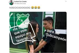 En realidad, no sólo el elenco colombiano, sino también por lo que hizo algunos de los memes que aparecieron en twitter. Los Mejores Memes Tras La Derrota De Deportivo Cali Vs Medellin En La Final De Copa Aguila Futbol Colombiano Copa Betplay Futbolred