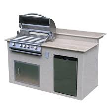 Simple to build bbq island kits to help you create your own outdoor kitchen. Cal Flame Outdoor Kitchen 4 Burner Barbecue Grill Island With Refrigerator E6016 The Home Depot