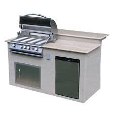 We will design your outdoor. Cal Flame Outdoor Kitchen 4 Burner Barbecue Grill Island With Refrigerator E6016 The Home Depot