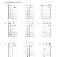 Eighth Grade Function Tables Worksheet 10 One Page Worksheets Linear Function Writing Equations Function Tables