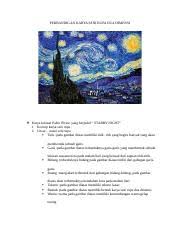 Starry night dibuat disaat van gogh berada di rumah sakit jiwa saint starry night. Tugas Yansir Docx Perbandigan Karya Seni Rupa Dua Dimensi Karya Lukisan Pablo Picaso Yang Berjudul U201c Starry Night U201d 1 Konsep Karya Seni Rupa 2 Course Hero