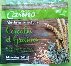 Pain De Mie Moelleux Cereales Et Graines 14 Tranches Casino 500 G