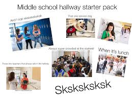 The stairwell is a part of a building where the staircase is located. Middle School Hallway Starter Pack Starterpacks