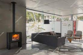 If improperly installed, operated, or maintained, wood burning fireplaces are potential sources of house fires. Home Showcase Interior Living Room With Wood Burning Fireplace Design Comfort Stock Photo 199368890
