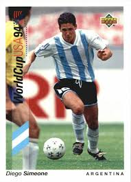Viernes, 24 de junio de 2011. Diego Simone Of Argentina 1994 World Cup Finals Card Seleccion Argentina De Futbol Futbol Deck