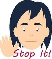 Girl saying stop it, illustration, vector