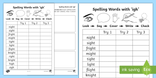 The most common type of phonetic spelling alphabet — a spelling alphabet, radio alphabet, or telephone alphabet is a set of words which are used to stand for the letters of an alphabet. Igh Spelling List Activity Sheets Teacher Made
