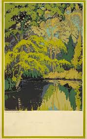 The Silent Pool Albury By Walter E Spradbery 1931 In 2020 Landscape Illustration London Transport Museum Transportation Poster
