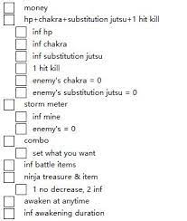 The best place to get naruto shippuden cheats, glitch, cheat codes, walkthrough, guide, trophies, secrets, and invisible. Naruto Shippuden Ultimate Ninja Storm 4 Fearless Cheat Engine
