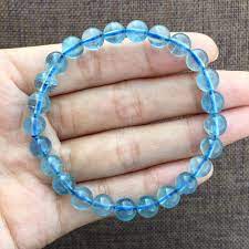Natural Blue Aquamarine Bracelet Women Men 8mm Powerful Stretch Crystal Clear Round Beads Stone Bracelet Jewelry Aaaaa Bracelets Bangles Aliexpress