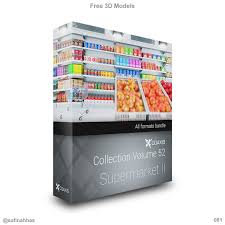 Free 3d Models 81 In 2020 Supermarket 3d Model Flyer Design Templates