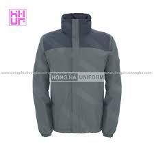 Mẫu Áo Khoác Gió Đồng Phục Công Ty Màu Ghi Đậm Phối Ghi Nhạt - Đồng Phục  Hồng Hà