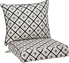 Find great deals on ebay for outdoor chair cushions. Amazon Com Amazonbasics Deep Seat Patio Seat And Back Cushion Black Geometric Garden Outdoor Outdoor Chair Cushions Outdoor Couch Cushions Deep Seating
