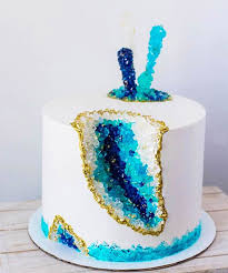 Blue Geode Cake Geode Cake 17 Birthday Cake Geology Cake