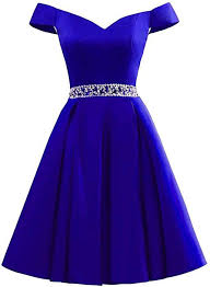 Changuan Women S Short Beaded Prom Dresses Off The Shoulder Backless Homecoming Dress Roya Backless Homecoming Dresses Beaded Prom Dress Royal Blue Dress Short