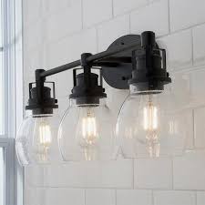 Hewego 4 light vanity lighting fixture, farmhouse bathroom lighting, matt black with seeded glass shade modern wall lamp over mirror for living room 35 inch 4.4 out of 5 stars 65 $89.99 $ 89. Soft Seeded Vanity Light 3 Light Bathroom Light Fixtures Vanity Lighting Rustic Bathroom Lighting