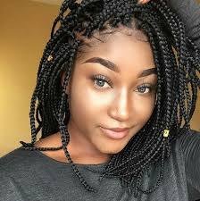 Going short doesn't mean limiting your options. Nigerian Box Braids In Bob Hairstyle Bob Braids Hairstyles Small Box Braids Hairstyles Hair Styles