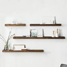 Oureong Wall Shelf Wall Mounted 4 Sets Of Wooden Floating Wall Shelf Decoration Floating Shelf Bedroom L Wall Shelf Decor Floating Shelf Decor Floating Shelves