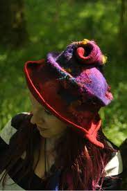 Chapeau De Couture Couvre Chefs Spirale Sparkle Escargot Feutree A La Main A La Main Teintee Fait Main Fait Sur Comm Couture Headwear Hats Unique Hats