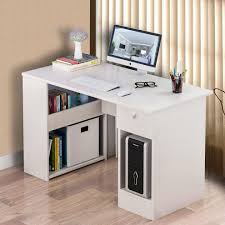 Realspace® vista 48w glass computer desk, silver. Computer Desk Writing Study Pc Table Home Office With Drawer Shelves On Onbuy