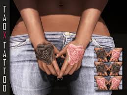 Half a dozen pink rose tattoos. Second Life Marketplace Taox Tattoo Hands Rose Black Pink Bom Bakes On Mesh Appliers Omega Legacy Classic Slink Maitreya Vista