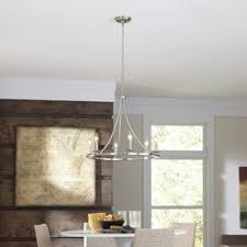 We have many different indoor and outdoor lighting types to brighten your home and give you an illuminating finish. Allen Roth 6 Light Brushed Nickel Transitional Chandelier Lowes Com Dining Room Light Fixtures Dining Room Lighting Traditional Dining Rooms