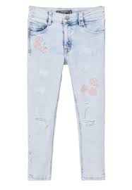 Mango Slim Fit Jeans Bleach Blue Kids Heißer Verkauf Mango