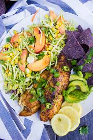 Maybe you would like to learn more about one of these? Fish Taco Recipe Bowl With Peach Slaw Two Purple Figs
