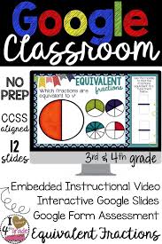Google Classroom For Elementary Math Resource Equivalent Fractions For Google Classroom Using Google Slides Google Classroom Blended Classroom Math Classroom