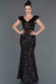 Siyah Pullu Uzun Balik Abiye Elbise Abu1096 2021 Elbise Modelleri The Dress Elbise