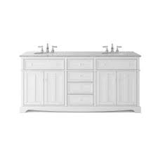 The bath vanity cabinet features recessed door and drawer panels and metal pulls in a chrome finish. Bathroom Vanities The Home Depot