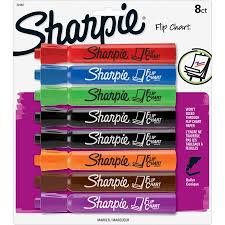 Sharpie Flip Chart Markers Bullet Tip Assorted Colors 8 Pack
