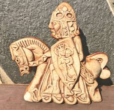 Mysteries of the knights templar. Antique Knights Templar Knight With Jesus And Mary On Shield Statue Figurine Ebay