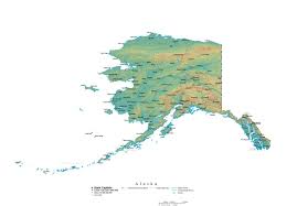 Zip codes, counties, businesses, houses, weather forecasts Alaska Illustrator Vector Map With Cities Roads And Photoshop Terrain Image
