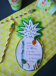 Invitation Ananas Pour Fete D Anniversaire Pour Enfants Tropicale Diy Invitation Anniversaire Anniversaire Fete Anniversaire