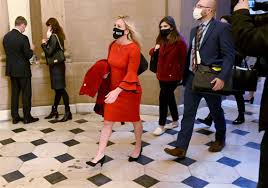 Marjorie taylor greene walks with fellow house republicans on capitol hill in washington, wednesday, feb. Rep Marjorie Taylor Greene Boasts Of Great Call With Trump Pittsburgh Post Gazette