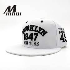 Minhui New Fashion Men S Snapbacks Baseball Caps Black White 1947 Brooklyn Letters Embroidery Hip Hop Cap Sun Hats Bones For Men Hip Hop Cap Hats Fashion