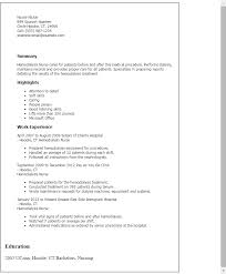 1 Hemodialysis Nurse Resume Templates Try Them Now Myperfectresume