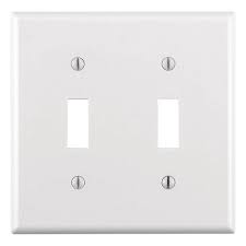 Leviton White 2 Gang Toggle Wall Plate 1 Pack R52 88009 00w The Home Depot