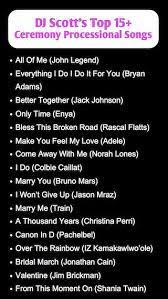 Du Scott S Top 15 Wedding Ceremony Processional Song Suggestions Wedding Ceremony Music Processional Ceremony Songs Wedding Ceremony Music