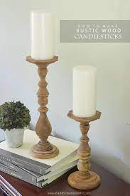 Make a candle holder on the scroll saw or the bandsaw all credits goes to steve good the pattern is available through steve good's blog. Easy Diy Rustic Wood Candlesticks Diy Candle Sticks Wood Candle Sticks Wooden Candle Sticks